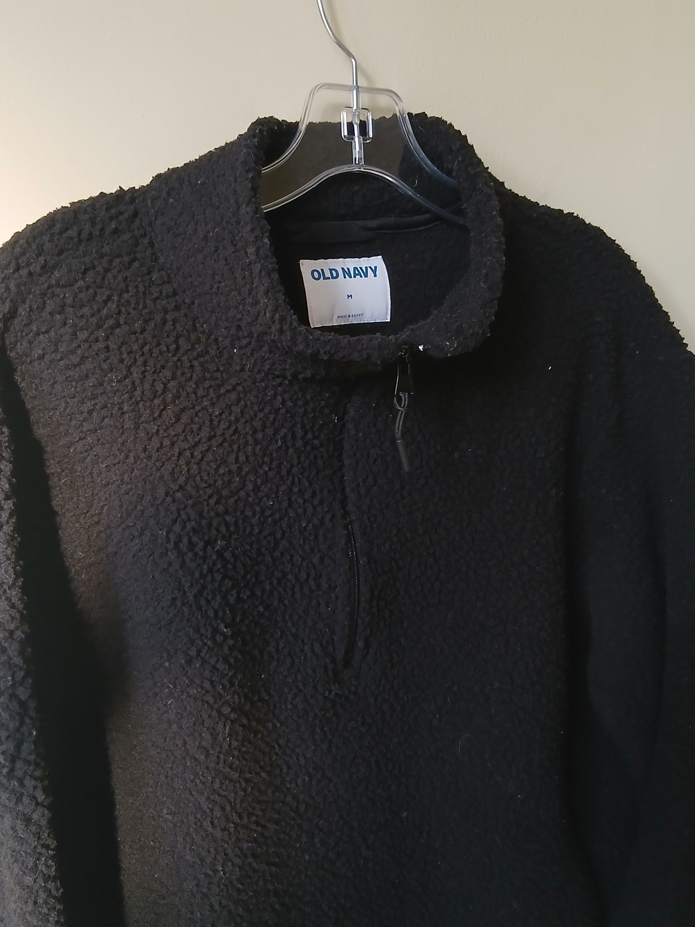 Old Navy Black Sherpa Fleece Half-Zip Pullover